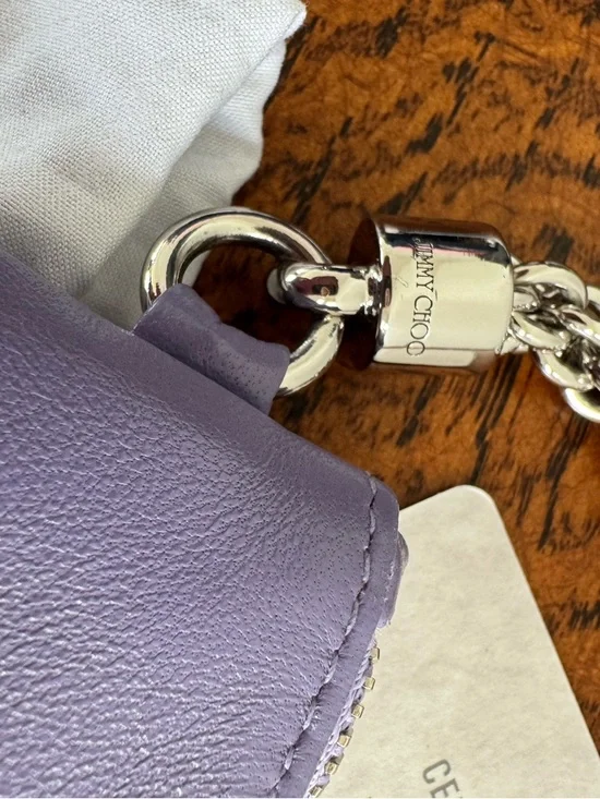 NWOT Jimmy Choo Mini Callie Tanzanite Nappa Leather Bag with Dust Bag - Picture 7 of 13